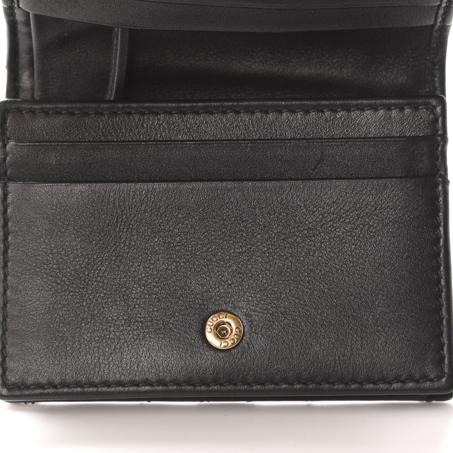 Gucci Calfskin Matelasse GG Marmont Card Case Wallet Black 10 of 12