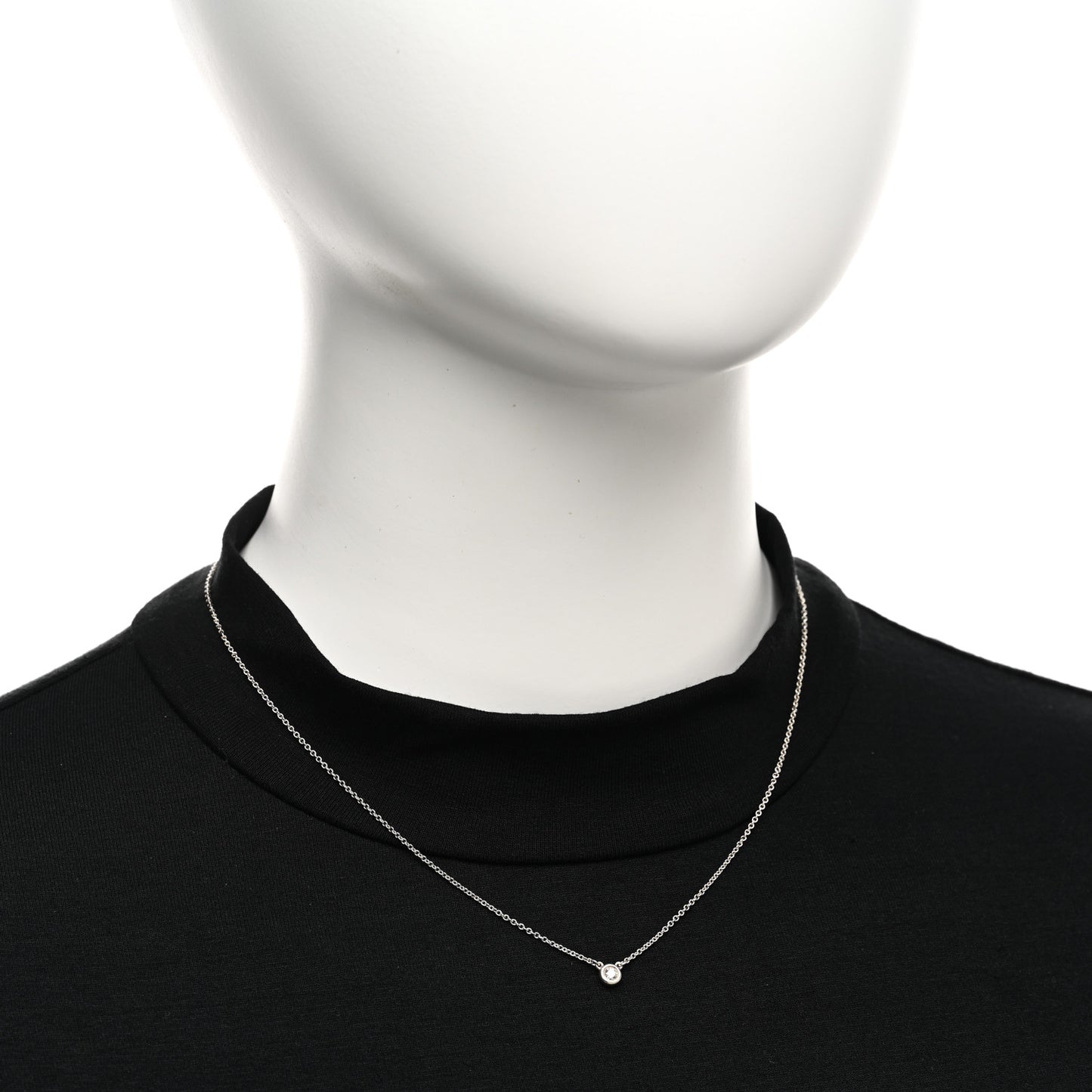 Sterling Silver Diamond .10ct Elsa Peretti Diamonds by the Yard Pendant Necklace