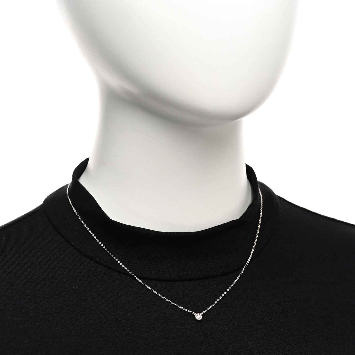 Tiffany Sterling Silver Diamond .10ct Elsa Peretti Diamonds by the Yard Pendant Necklace 2 of 4