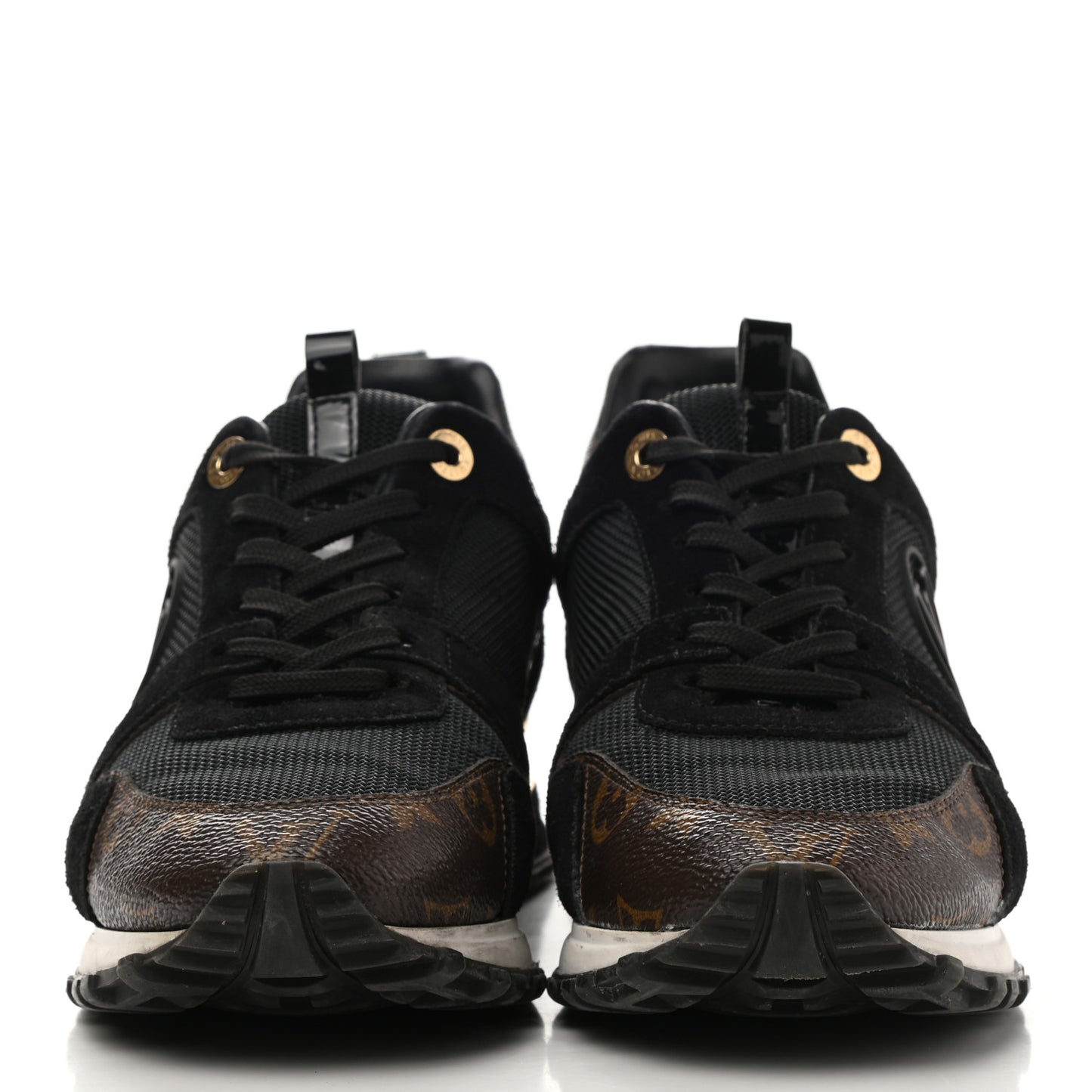 Suede Monogram Run Away Sneakers 38 Black