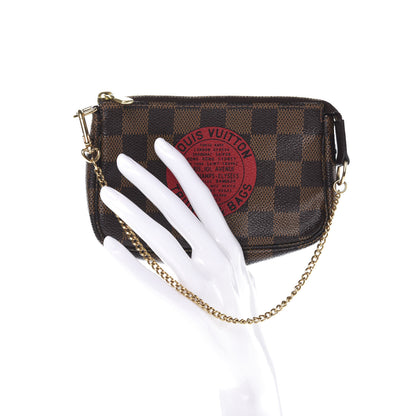 Louis Vuitton Damier Ebene Complice Trunks and Bags Mini Pochette Accessories Red 2 of 9