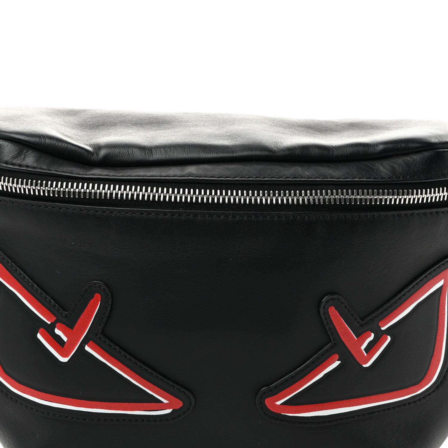 Fendi Vitello Grace Light Century Devil Eyes Belt Bag Black Rosso 8 of 12