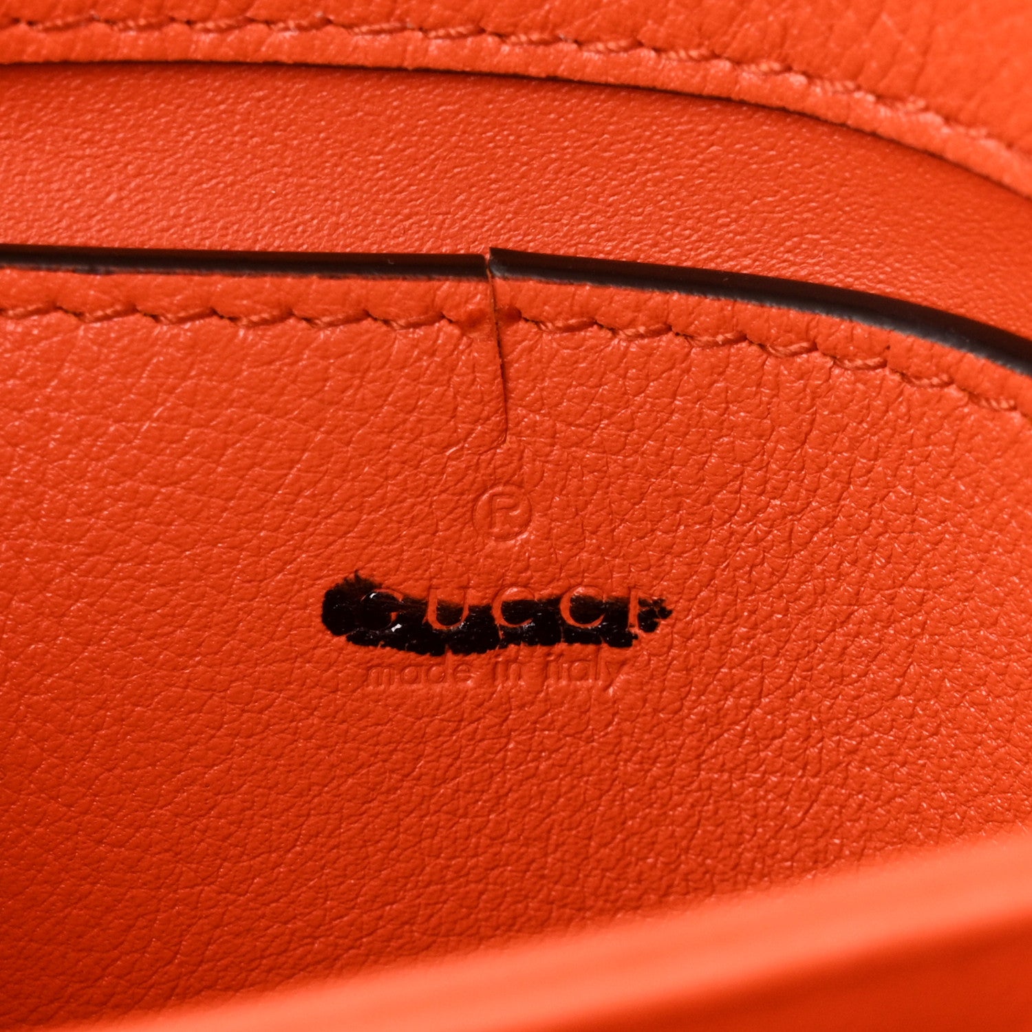 Gucci Roxy Calfskin Mini Blondie Chain Shoulder Flap Bag Deep Orange 6 of 11