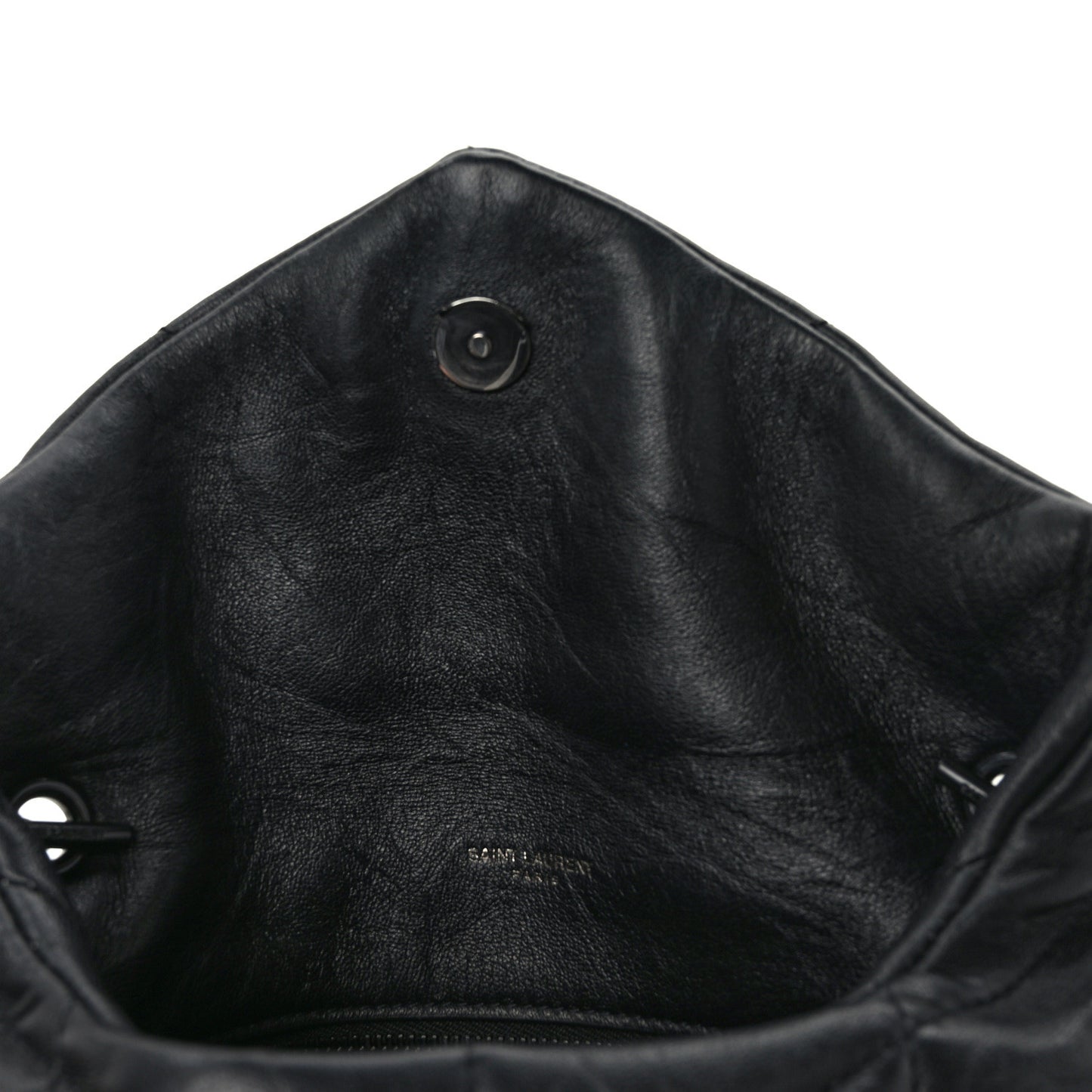 Calfskin Quilted Toy Loulou Puffer Monogram Monochrome Chain Satchel Black