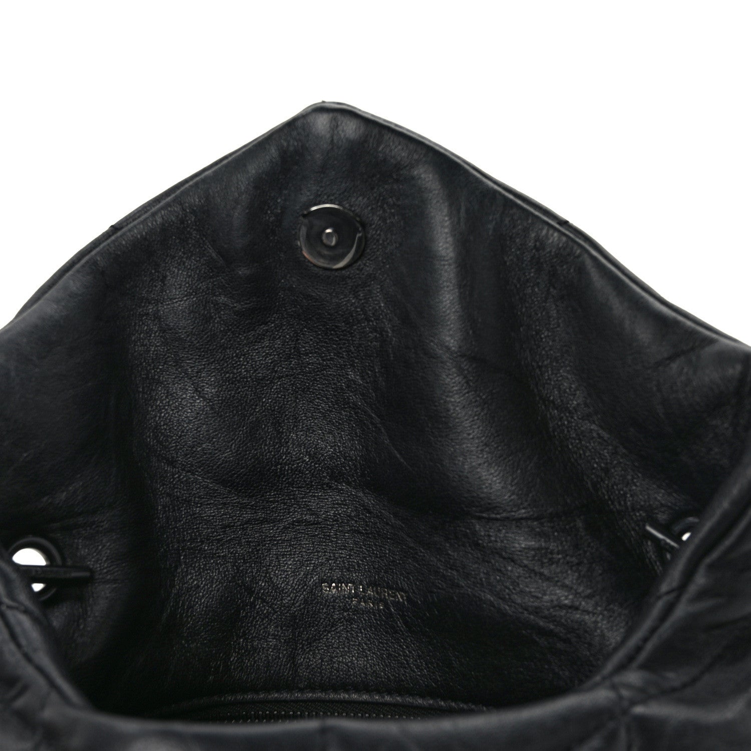 Saint Laurent Calfskin Quilted Toy Loulou Puffer Monogram Monochrome Chain Satchel Black 13 of 13