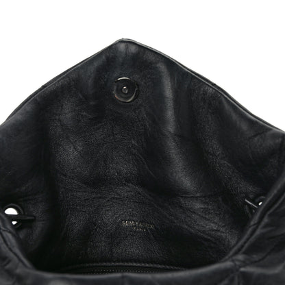 Saint Laurent Calfskin Quilted Toy Loulou Puffer Monogram Monochrome Chain Satchel Black 13 of 13