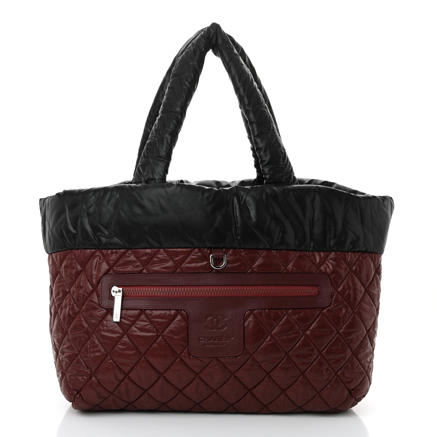 Lambskin Quilted Large Coco Cocoon Reversible Tote Black