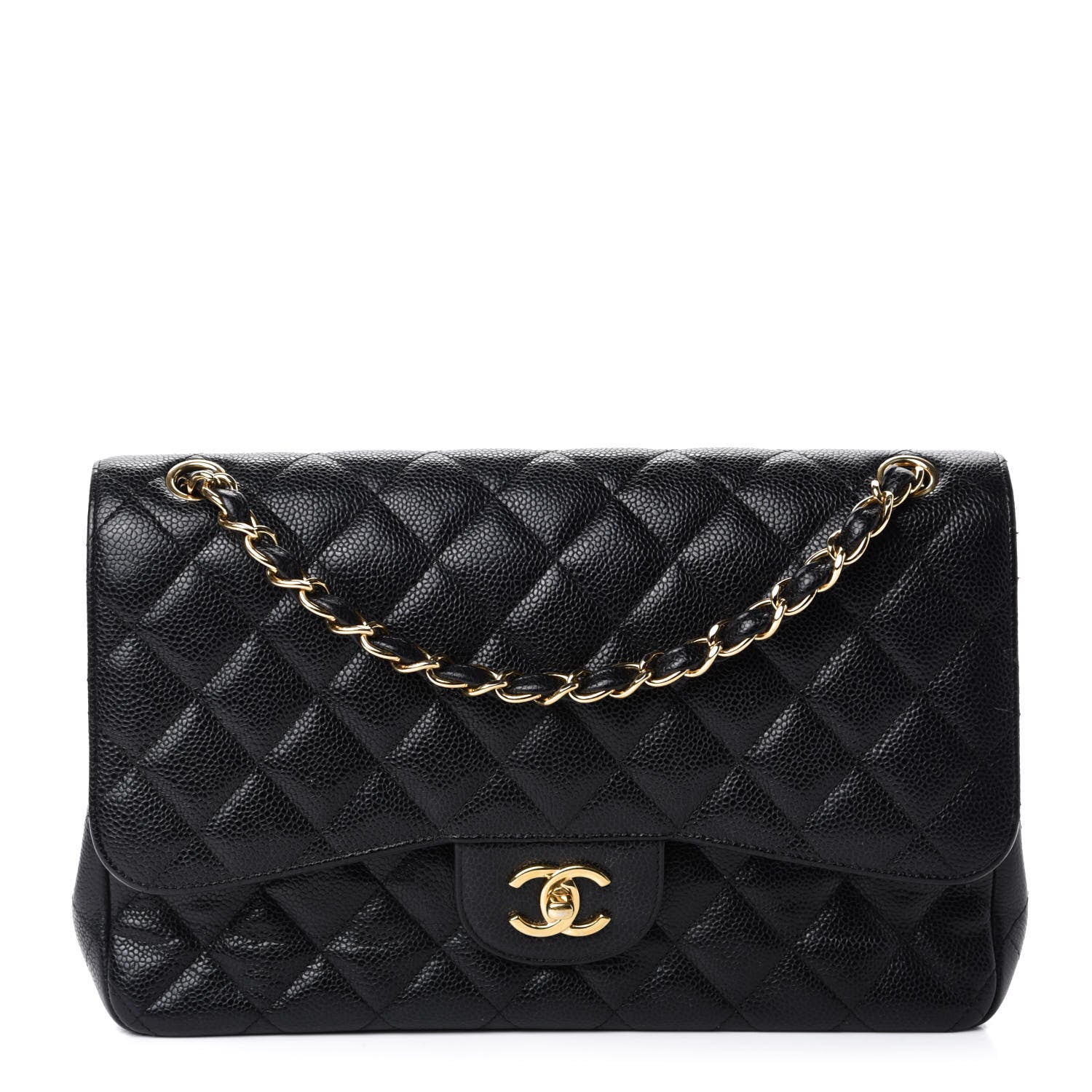 Chanel Caviar Quilted Jumbo Double Flap Black 1 of 15
