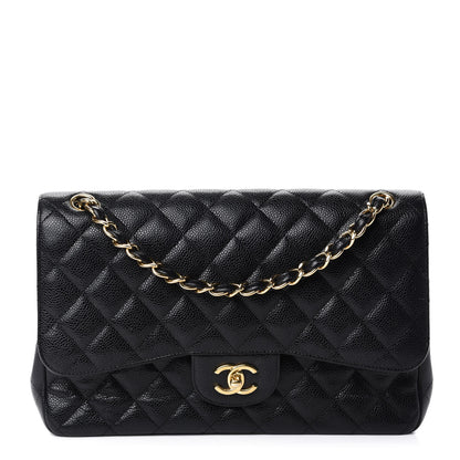 Chanel Caviar Quilted Jumbo Double Flap Black 1 of 15