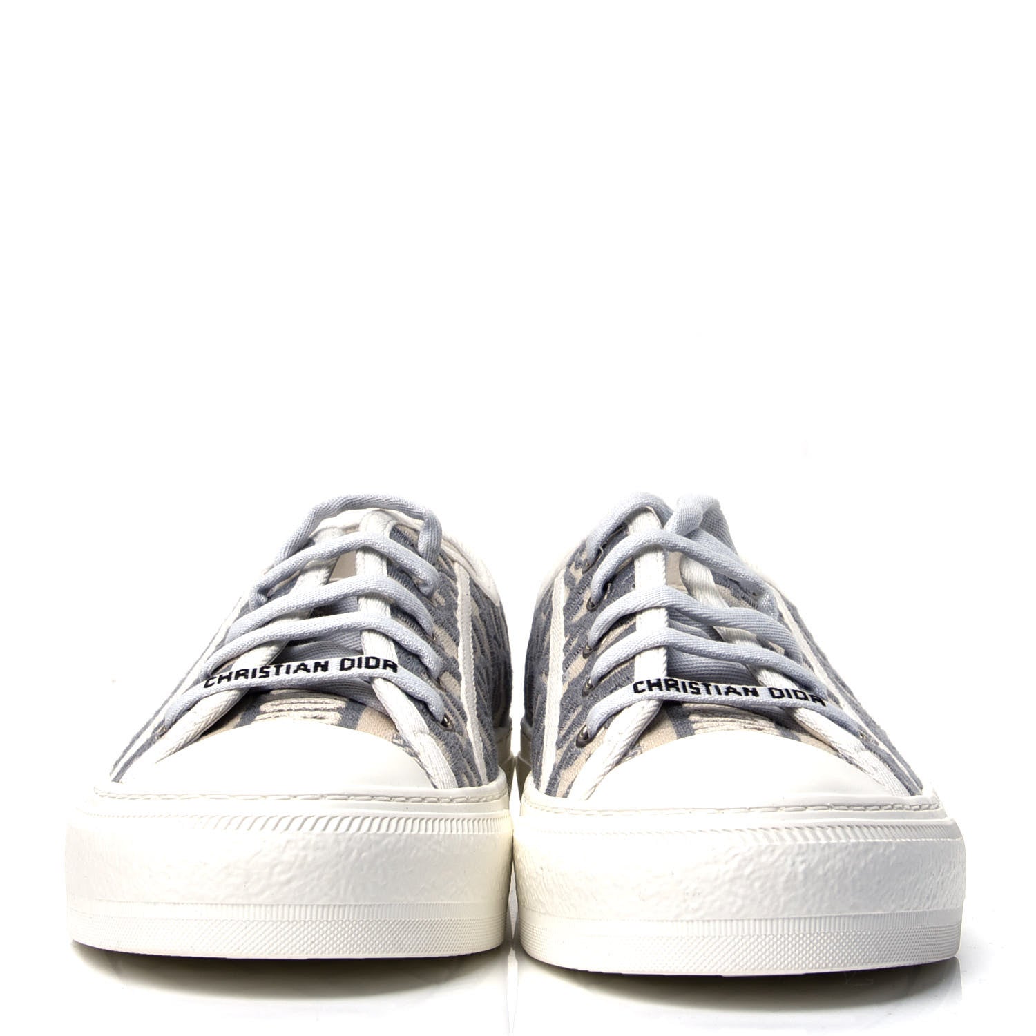 Christian Dior Canvas Oblique Walk'N'Dior Low Top Sneakers 38 Grey Stone 2 of 6