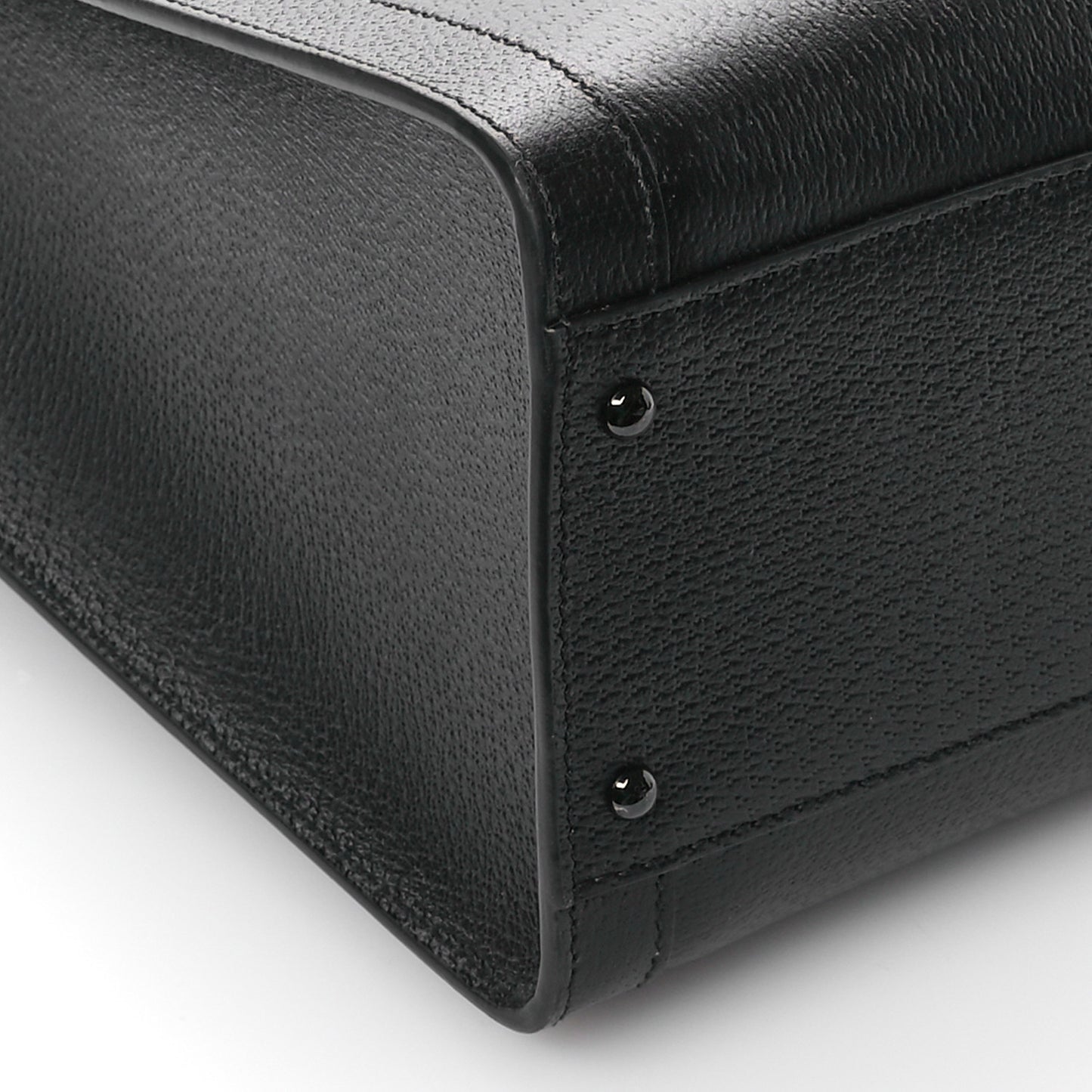 Textured Dollar Calfskin Web Monochrome Large Diana Tote Bag Black