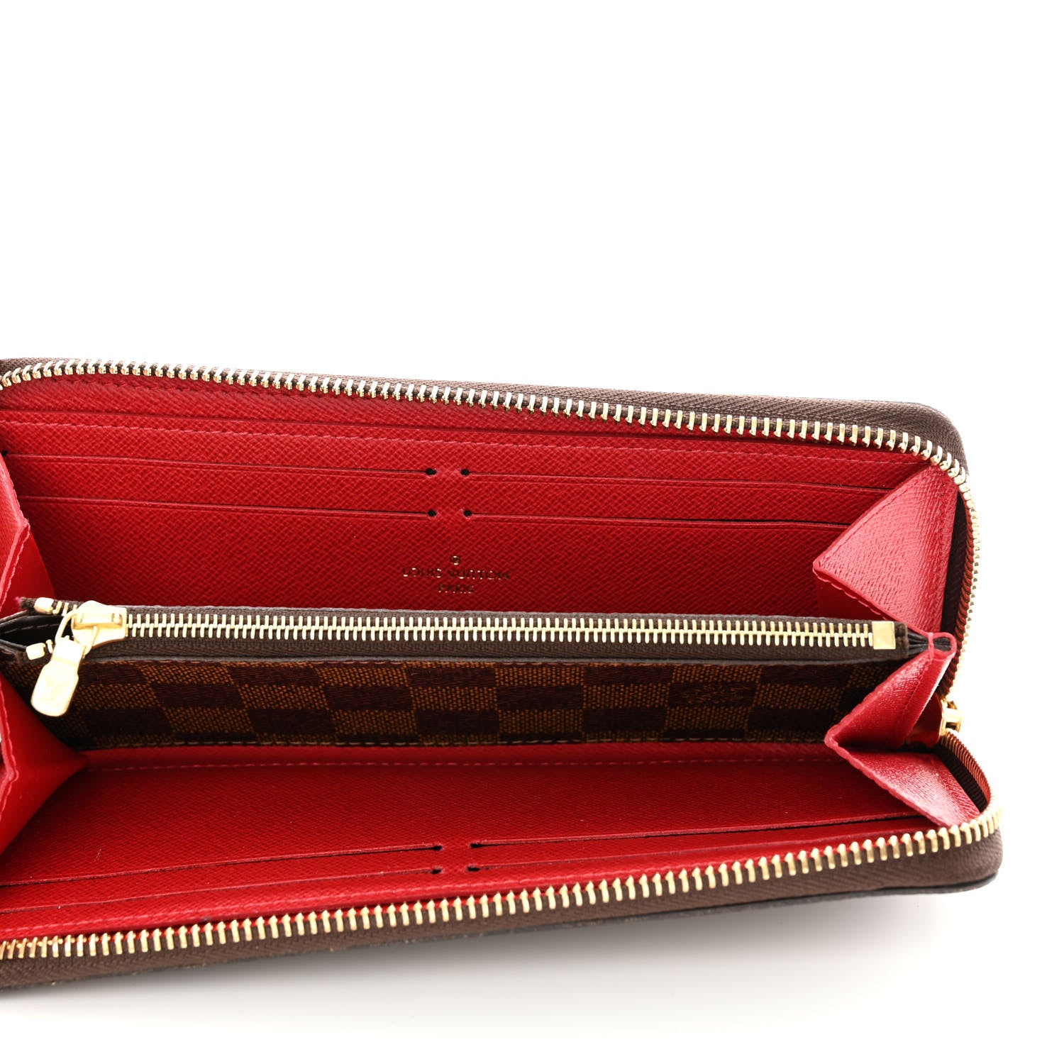 Louis Vuitton Damier Ebene Clemence Wallet Cherry 5 of 7
