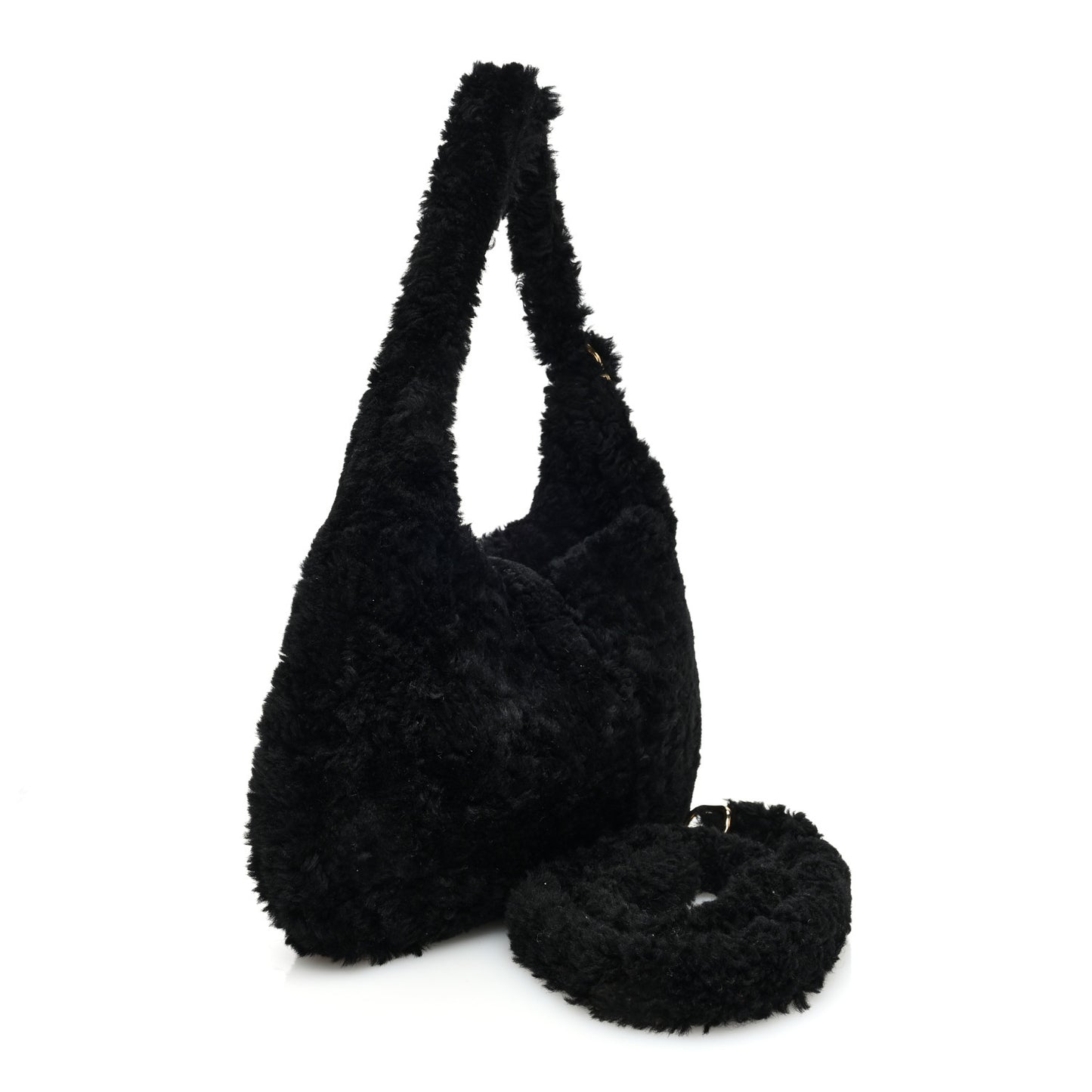 Shearling Small Jackie 1961 Shoulder Bag Black