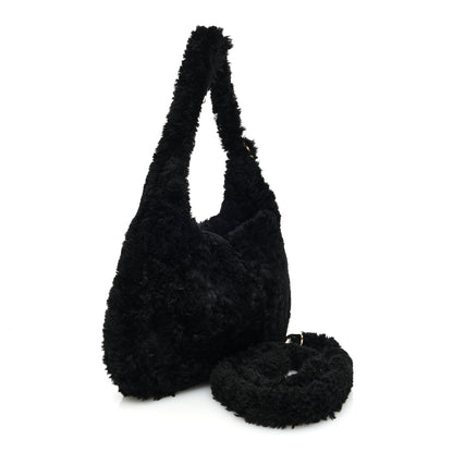 Gucci Shearling Small Jackie 1961 Shoulder Bag Black 3 of 10