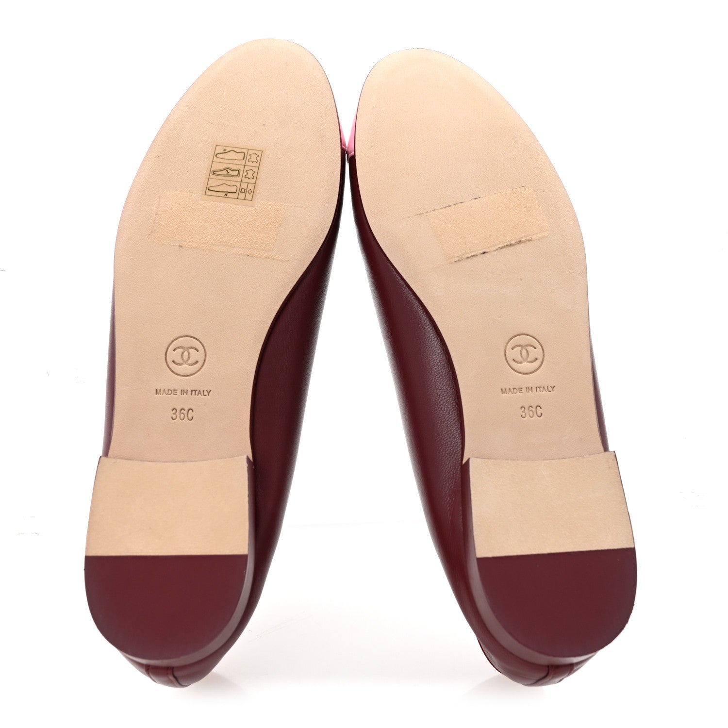 Chanel Lambskin Cap Toe CC Slingback Flats 35 Burgundy Pink 36 Burgundy Pink 6 of 11