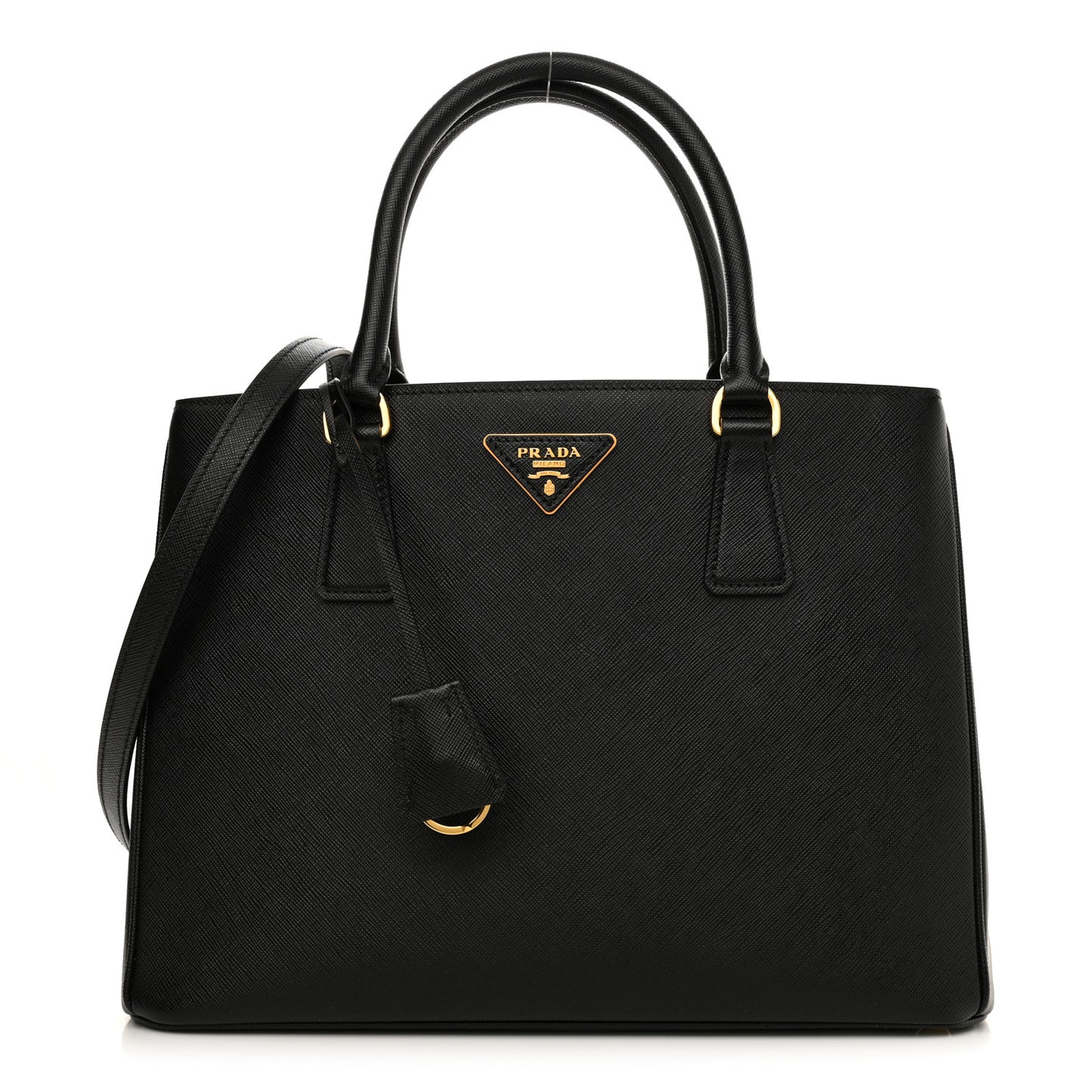Saffiano Lux Medium Tote Black