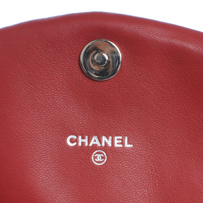 Chanel Lambskin Half Moon Wallet On Chain Bag Red 6 of 9