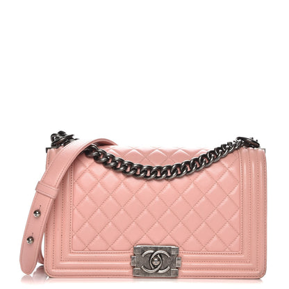 Chanel Lambskin Quilted Medium Boy Flap Light Pink 1 of 7