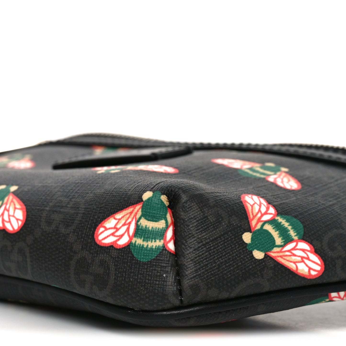 GG Supreme Monogram Bee Multicolor Appia Calfskin Belt Bag Black Multicolor