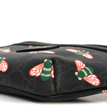 Gucci GG Supreme Monogram Bee Multicolor Appia Calfskin Belt Bag Black Multicolor 9 of 9