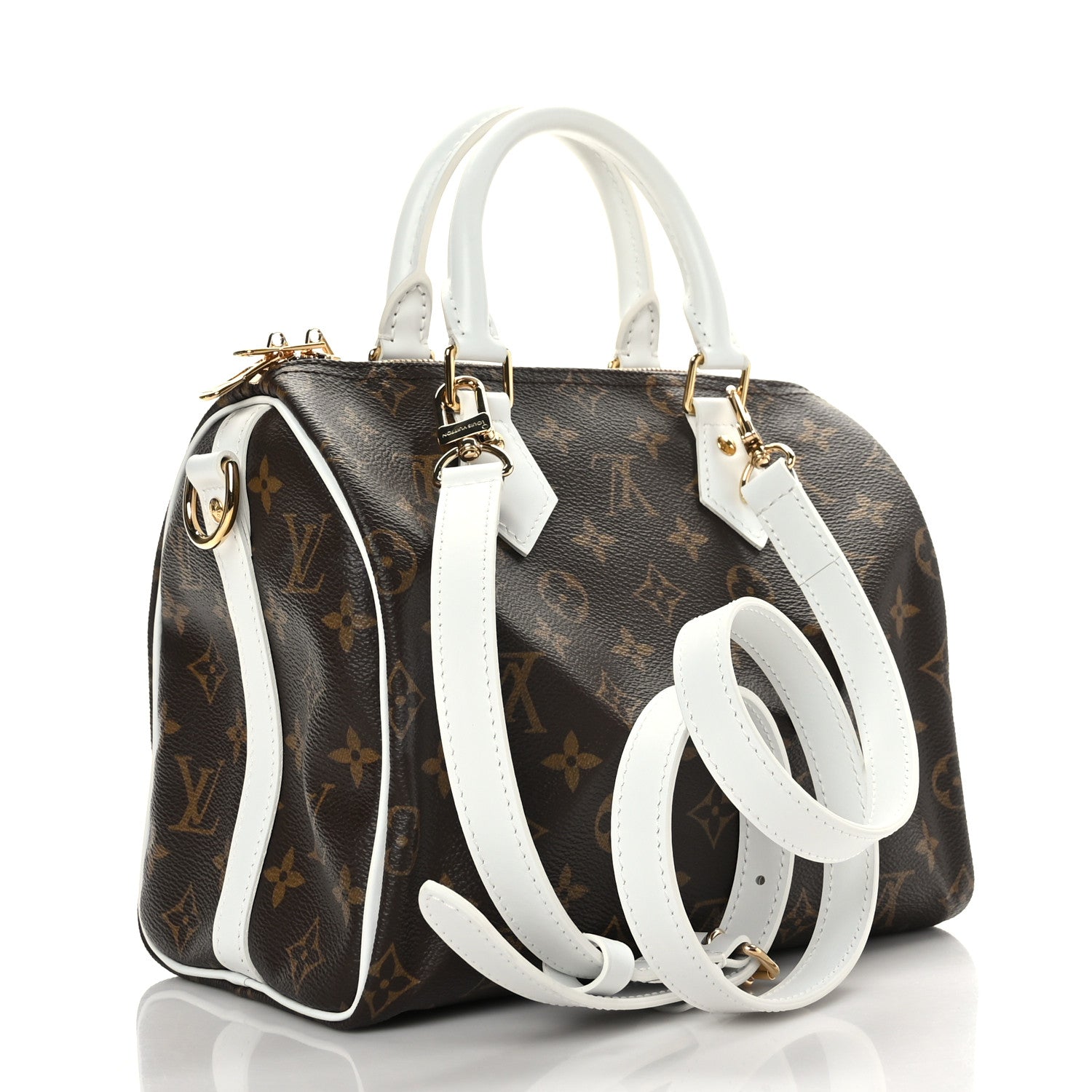 Louis Vuitton Monogram LV Match Speedy Bandouliere 25 White 3 of 10