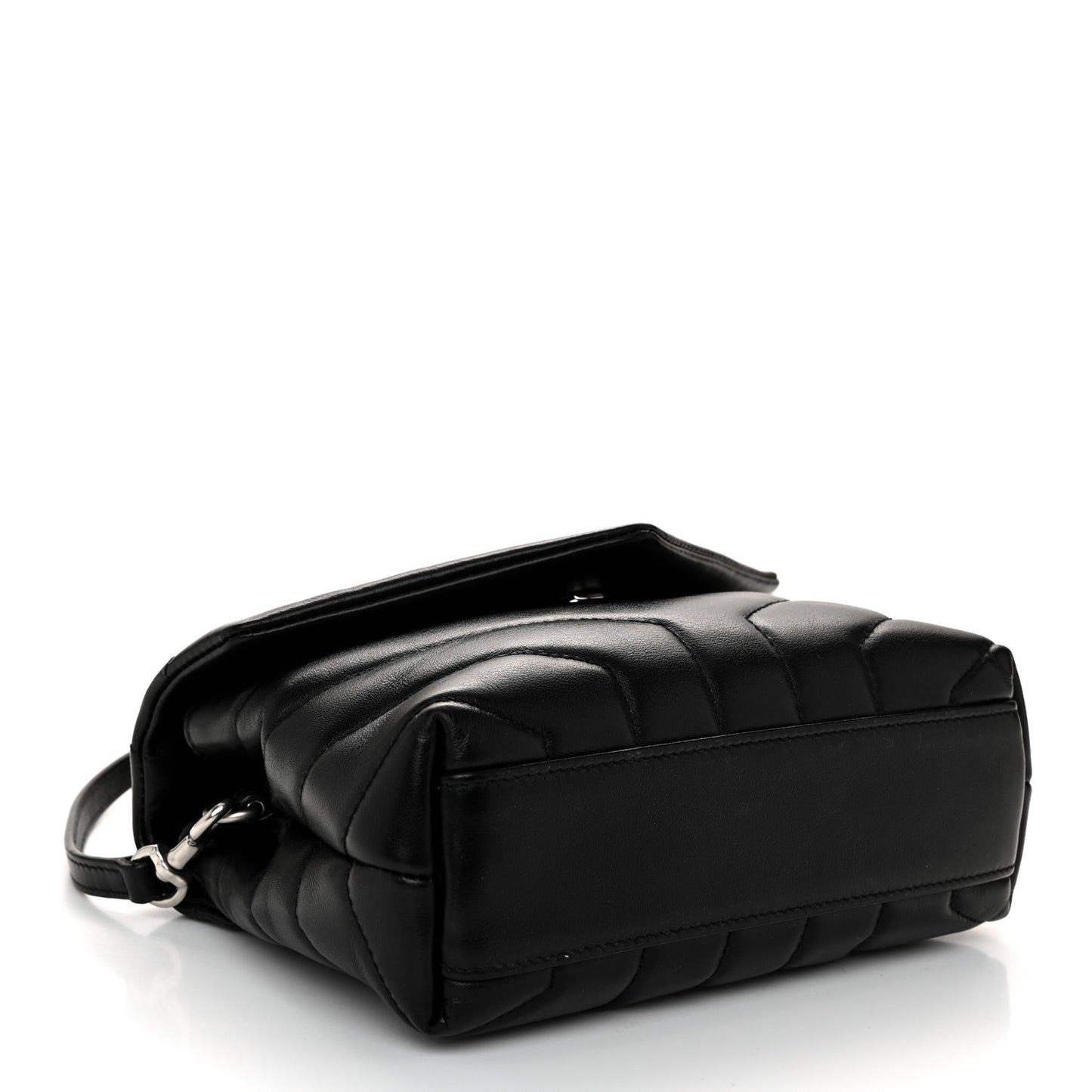 Calfskin Y Quilted Monogram Toy Loulou Crossbody Bag Black
