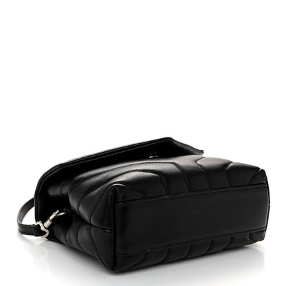 Saint Laurent Calfskin Y Quilted Monogram Toy Loulou Crossbody Bag Black 4 of 10