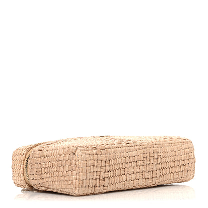 Chanel Braided Raffia Quilted Top Handle Slim Vanity Case With Chain Beige 3 of 10