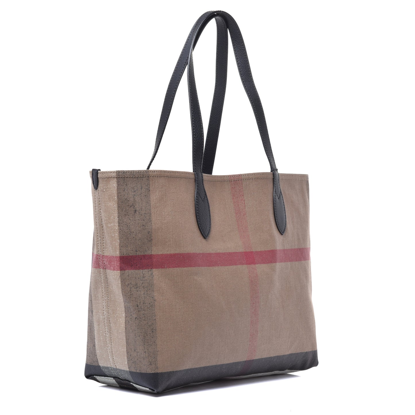 Coated Canvas Mega Check Medium Doodle Tote Black