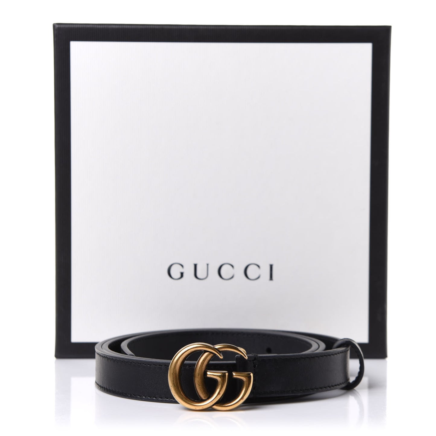 Calfskin Double G 20mm Belt 90 36 Black