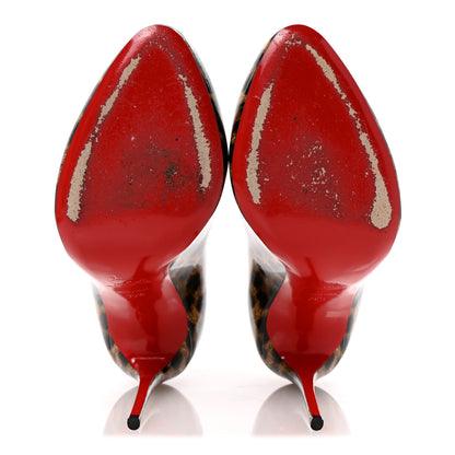 Christian Louboutin Patent Leopard Doracora 100 Pumps 39.5 Brown Red 11 of 18