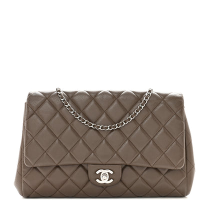 Chanel Caviar Quilted Clutch With Chain Flap Brown 1 of 14