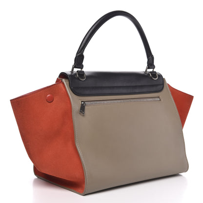 Celine Smooth Calfskin Suede Medium Tri-Color Trapeze Orange 3 of 14