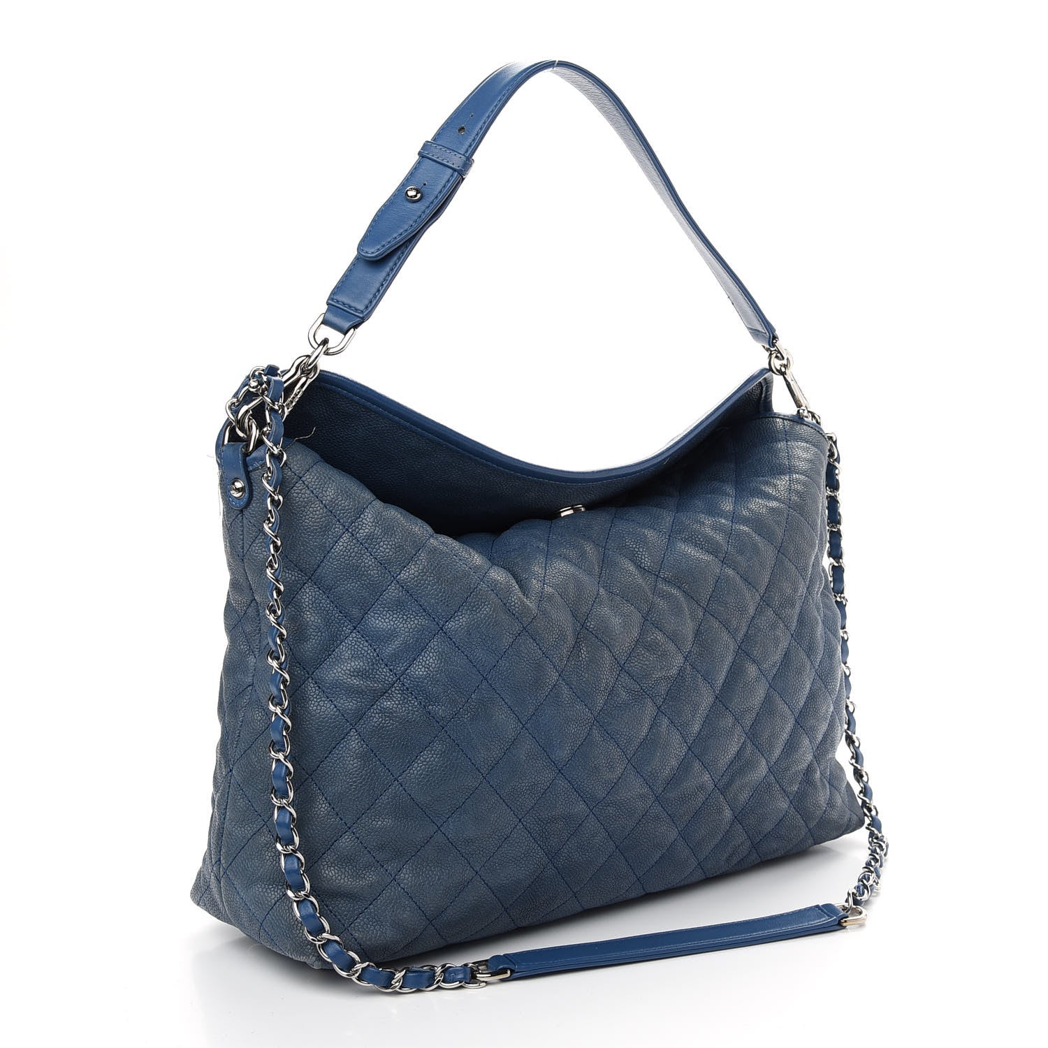 Chanel Caviar Quilted French Riviera Hobo Blue 3 of 9
