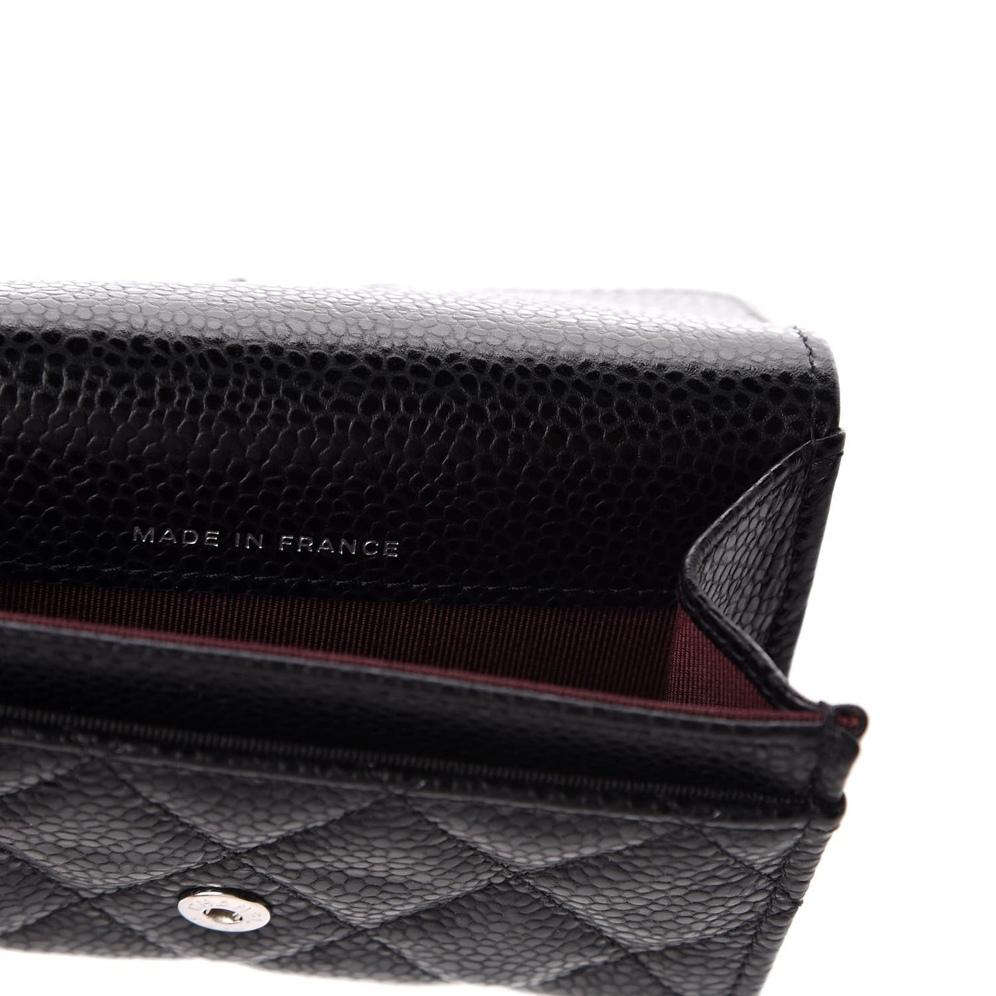 Caviar Quilted Flap Card Holder Black