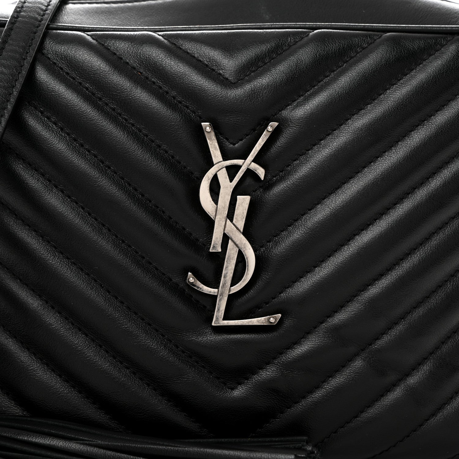 Saint Laurent Calfskin Matelasse Monogram Lou Camera Bag Black 8 of 10