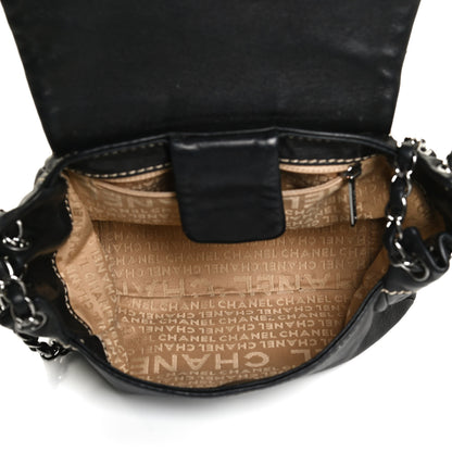 Chanel Lambskin Contrast Stitch Small Surpique Accordion Flap Black 5 of 13