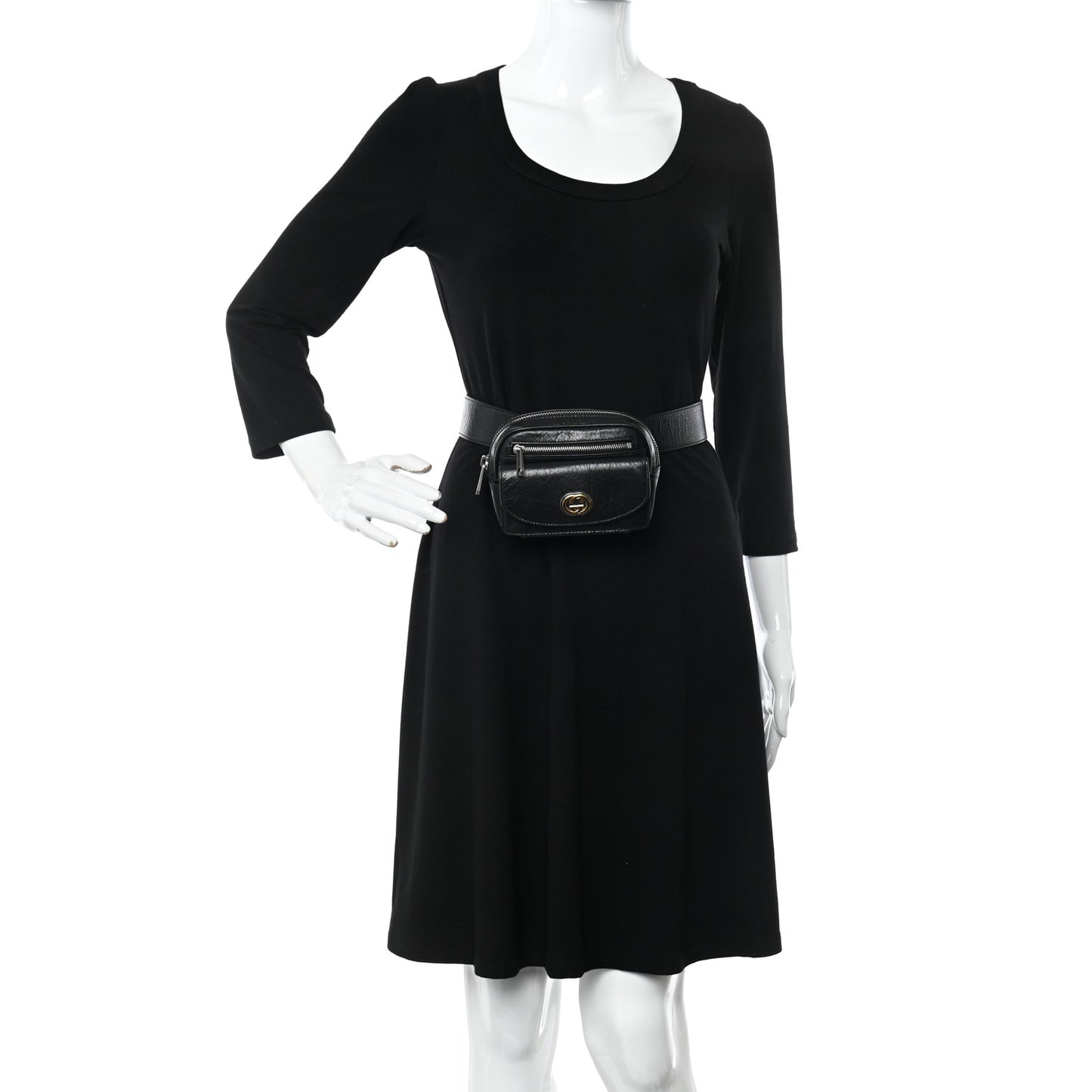 Fluffy Calfskin Mini Morpheus Belt Bag 90 36 Black