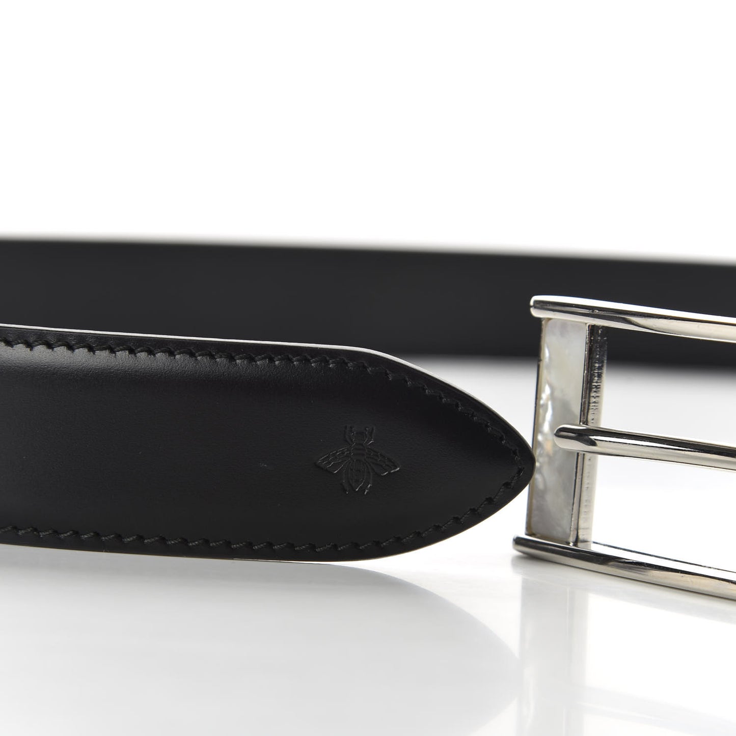 Calfskin Bee Embossed Belt 105 42 Black