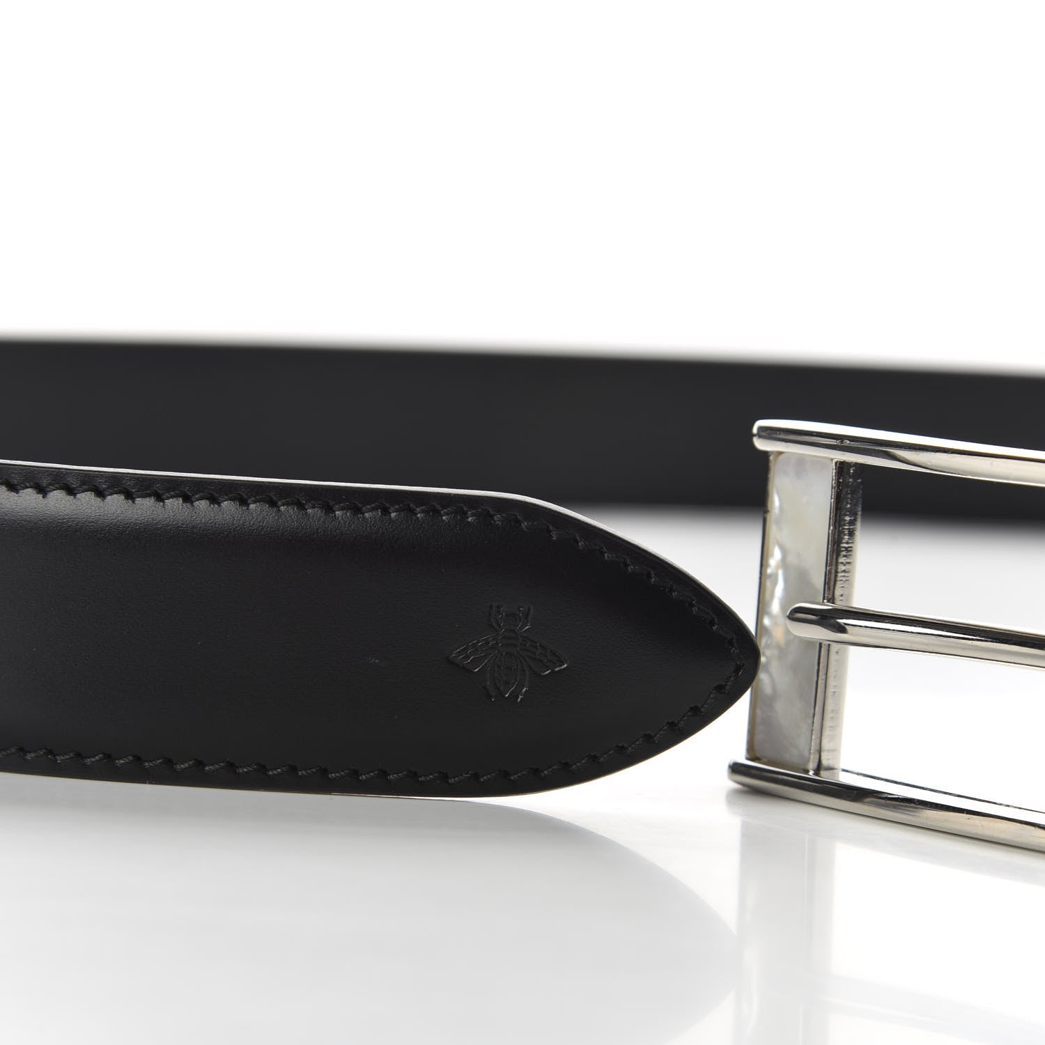 Gucci Calfskin Bee Embossed Belt 105 42 Black 6 of 6