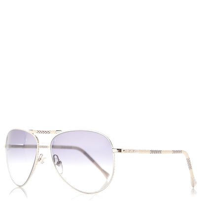 Louis Vuitton Damier Azur Conspiration Pilote Aviator Sunglasses Z0203U 1 of 8