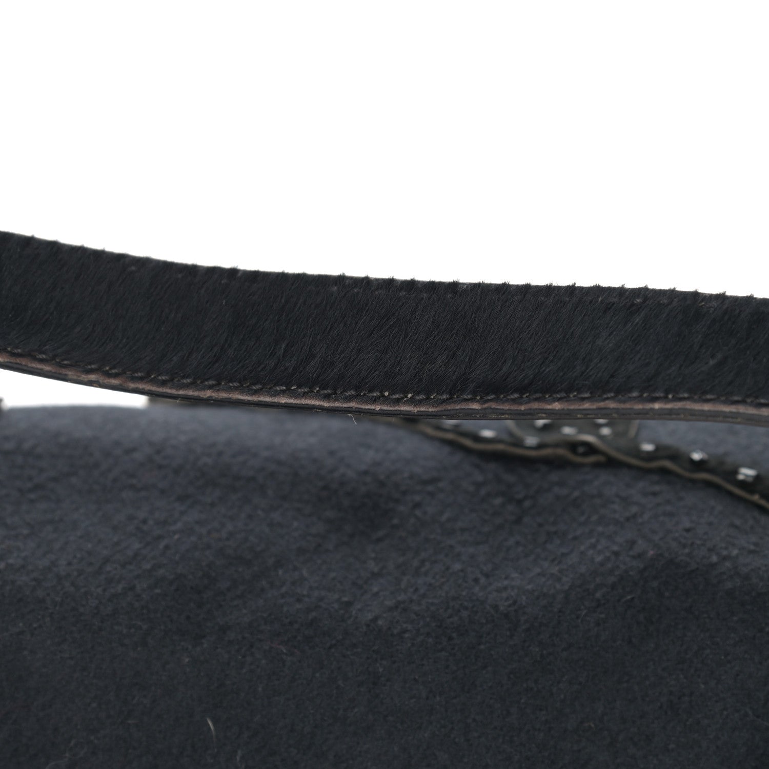 Fendi Wool Beaded Baguette Black 14 of 14