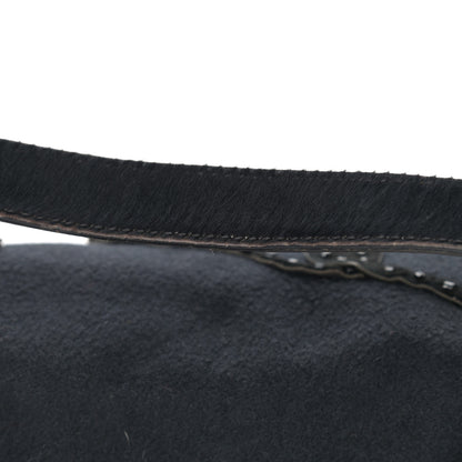 Fendi Wool Beaded Baguette Black 14 of 14