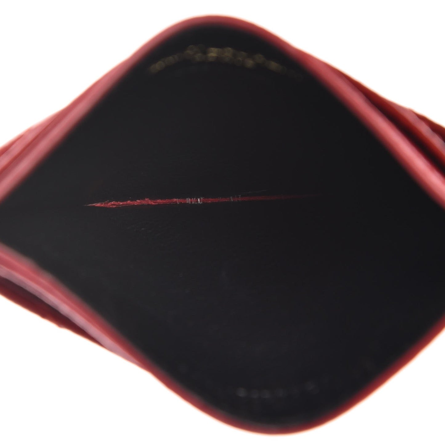 Grain De Poudre Matelasse Chevron Monogram Credit Card Case New Red