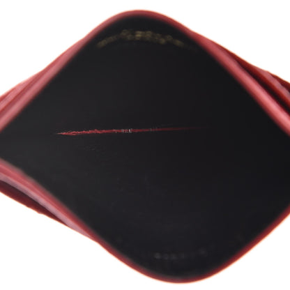 Saint Laurent Grain De Poudre Matelasse Chevron Monogram Credit Card Case New Red 5 of 8