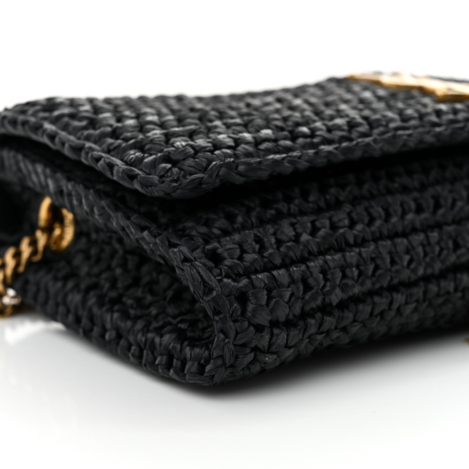 Saint Laurent Raffia Monogram Tassel Kate 99 Black 8 of 10