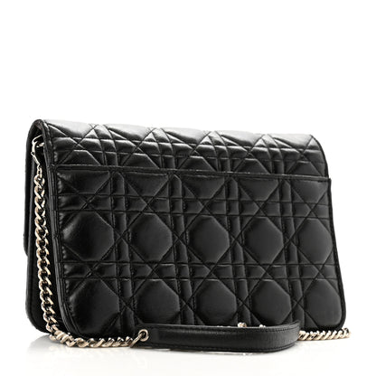 Christian Dior Lambskin Cannage Miss Dior Promenade Pouch Black 3 of 14