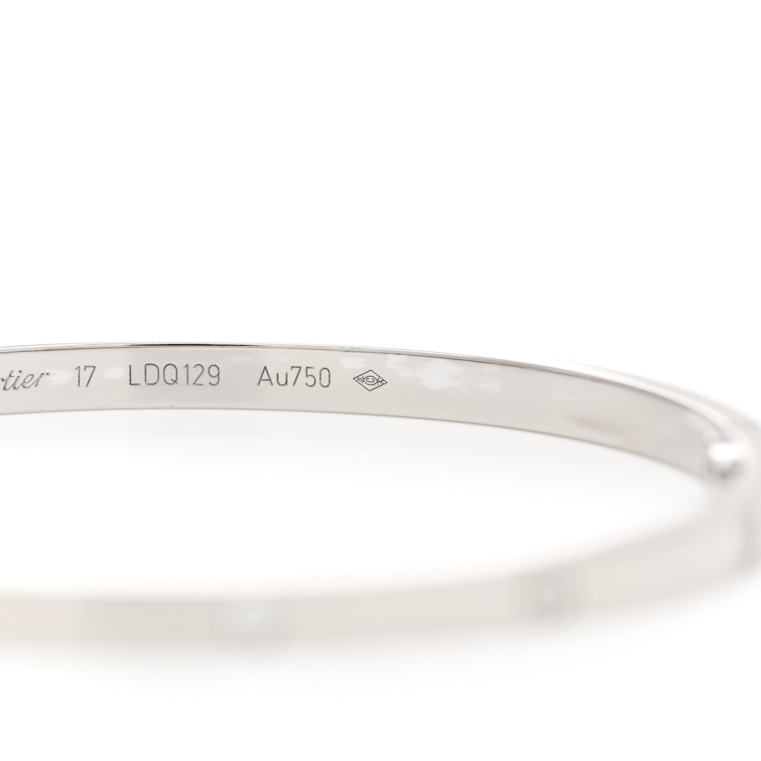 Cartier 18K White Gold 6 Diamond Small LOVE Bracelet 17 4 of 6