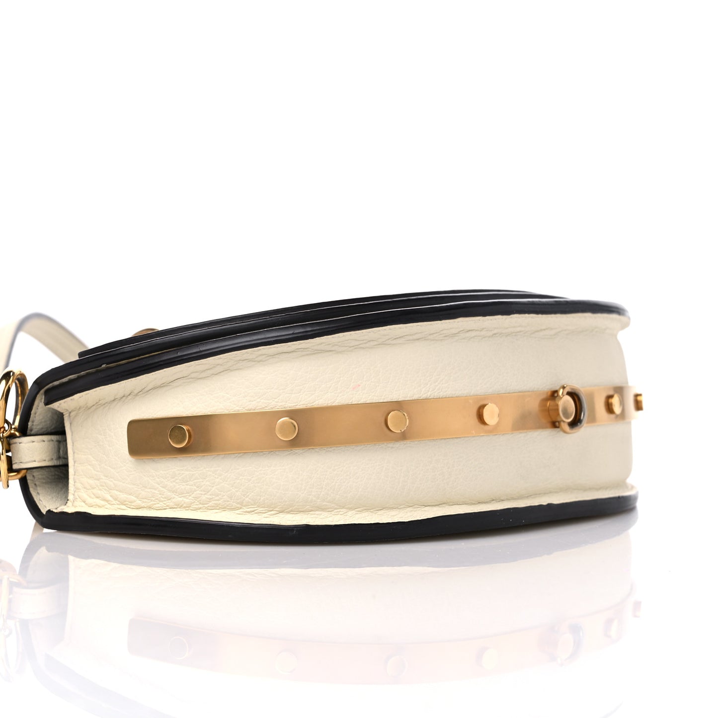 Calfskin Small Nile Bracelet Minaudiere Bag Off White