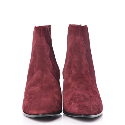 Saint Laurent Suede Chelsea Boots 37 Wine 2 of 9